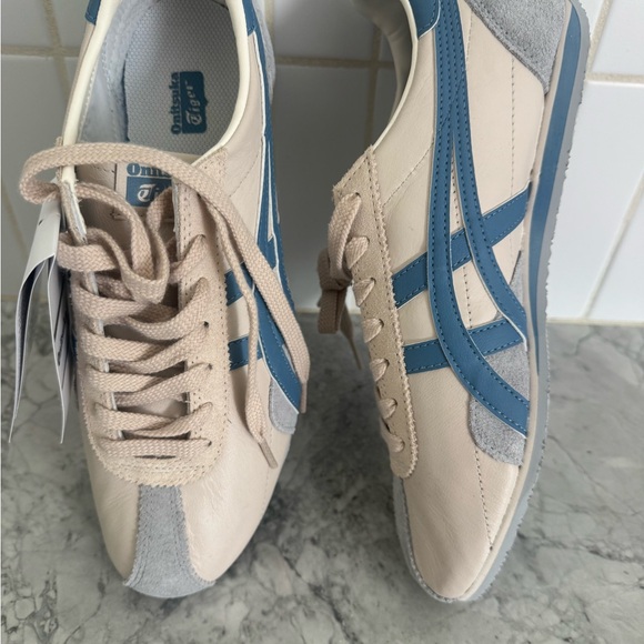 Onitsuka Tiger by Asics Men's Cream and Blue Sneakers - Picture 5 of 7